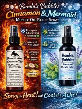 Bambi's Bubbles Mermaid Relief Sore Muscles Spray Application 2oz